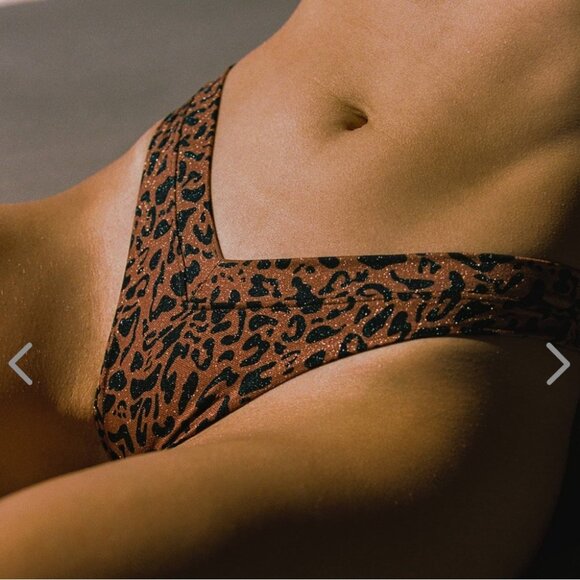 NWT OneOne Swimwear Bikini SET Feline Animal Leopard Jesse Kameron Small Medium - Picture 4 of 8
